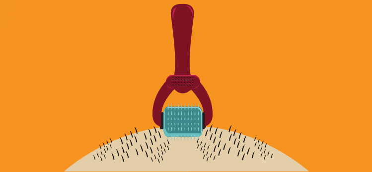 hair roller on the hair